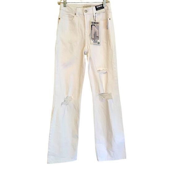 Rewash Brand Vintage Stretch Super High‎ Rise Wide Leg White Jeans Size 25 - Picture 1 of 9